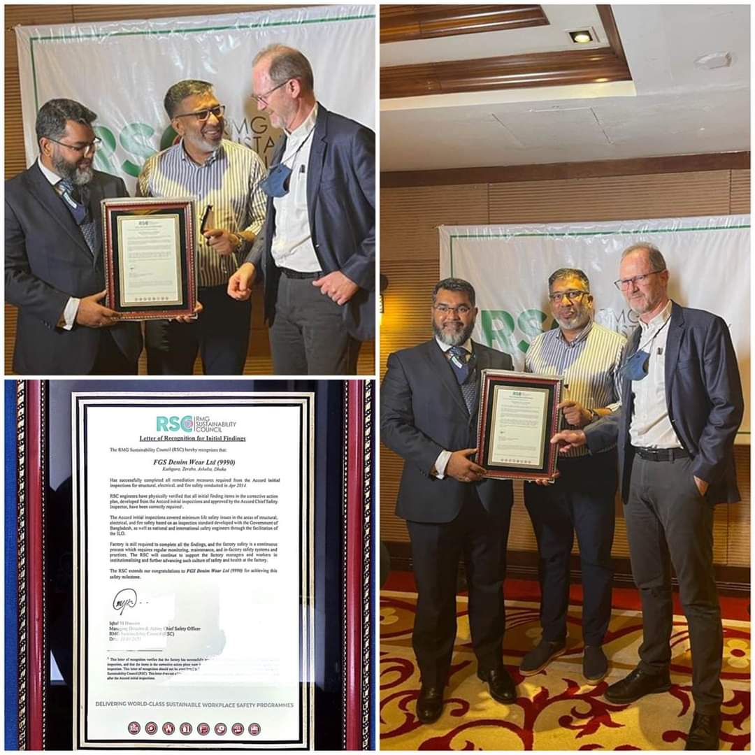 FGS Denim Wear Ltd obtains Letter of Recognition from RSC