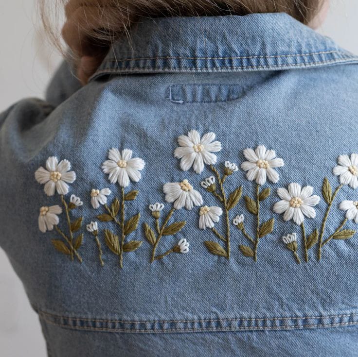 Hand embroidery in Denim