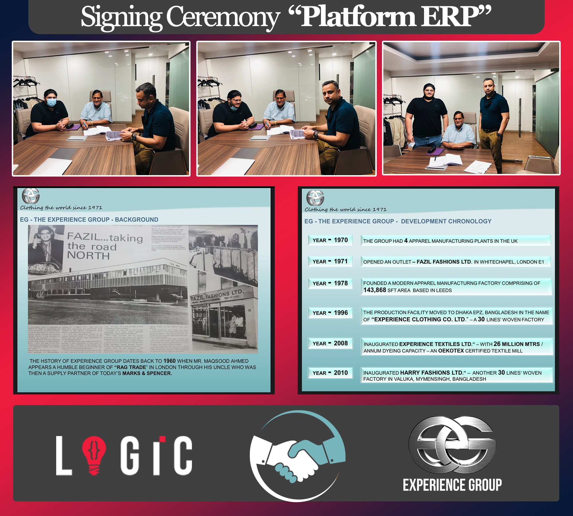Signing ceremony Logic ERP with Experience Group