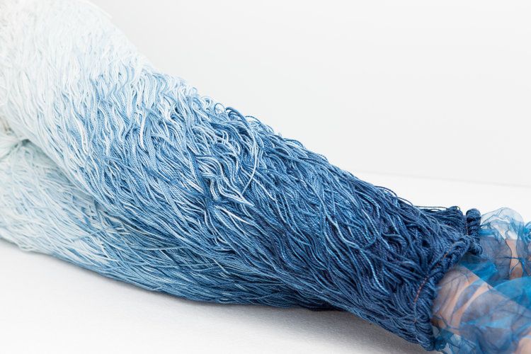 Steinmetz creates one-of-a-kind pieces using hand-woven denim